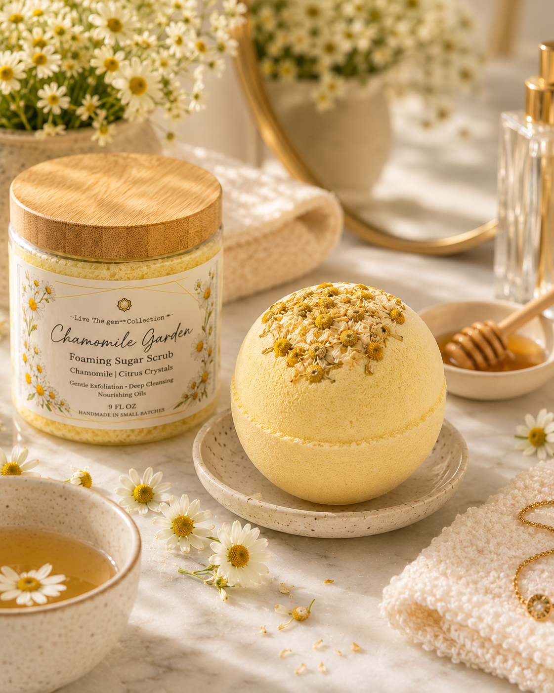 Chamomile Garden Coconut Milk Bath Bomb