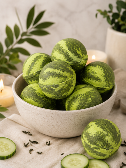 Cucumber Green Tea Coconut Milk Bath Bomb