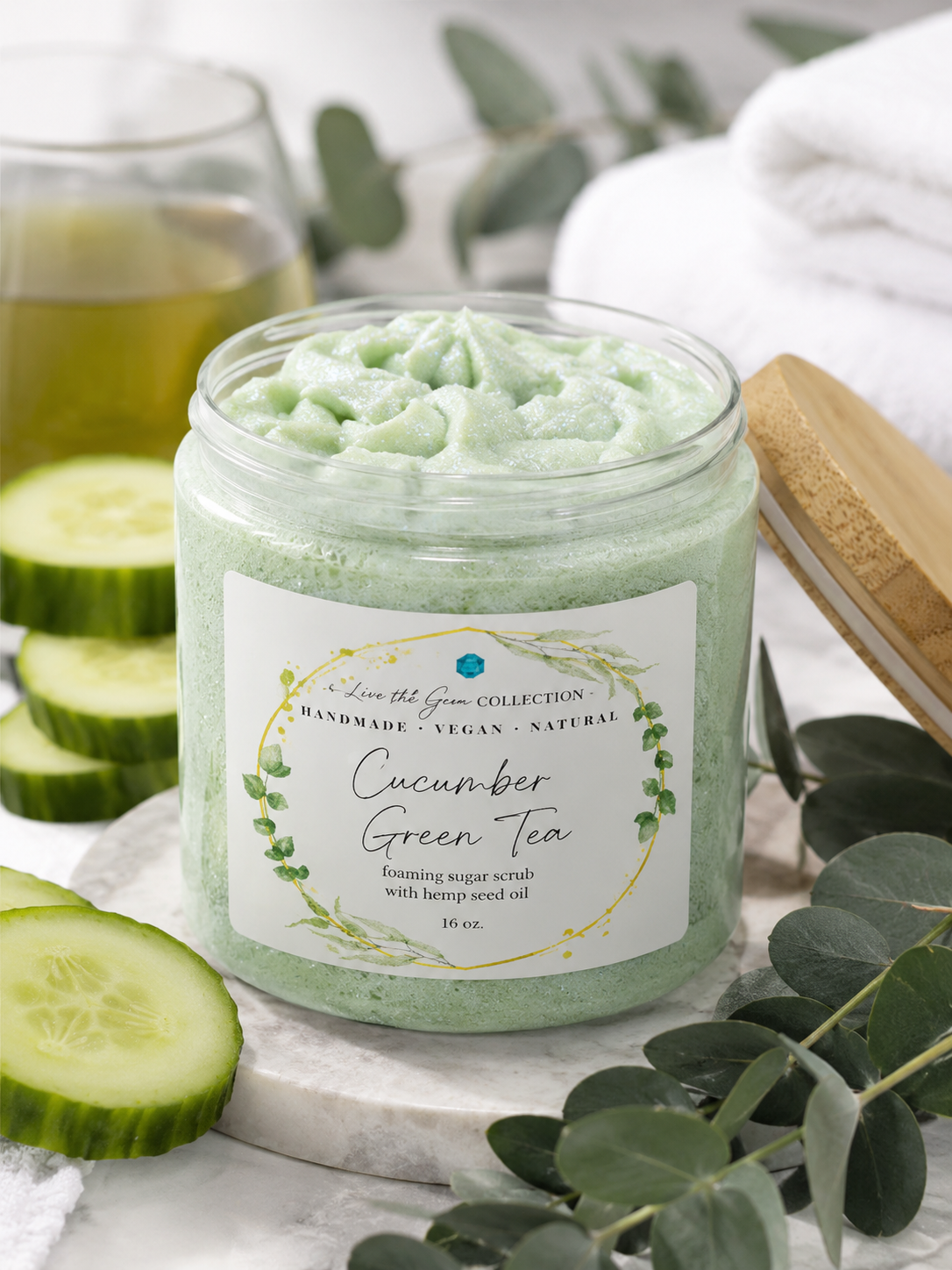 Cucumber Green Tea Foaming Sugar Scrub