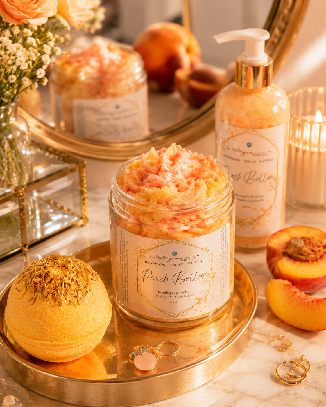 Peach Bellini Foaming Sugar Scrub