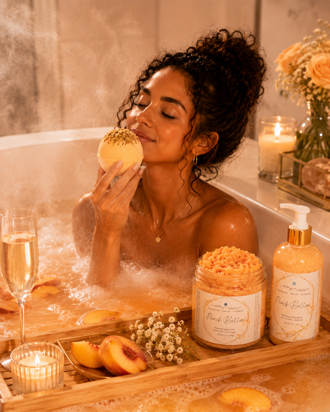 Peach Bellini Coconut Milk Bath Bomb