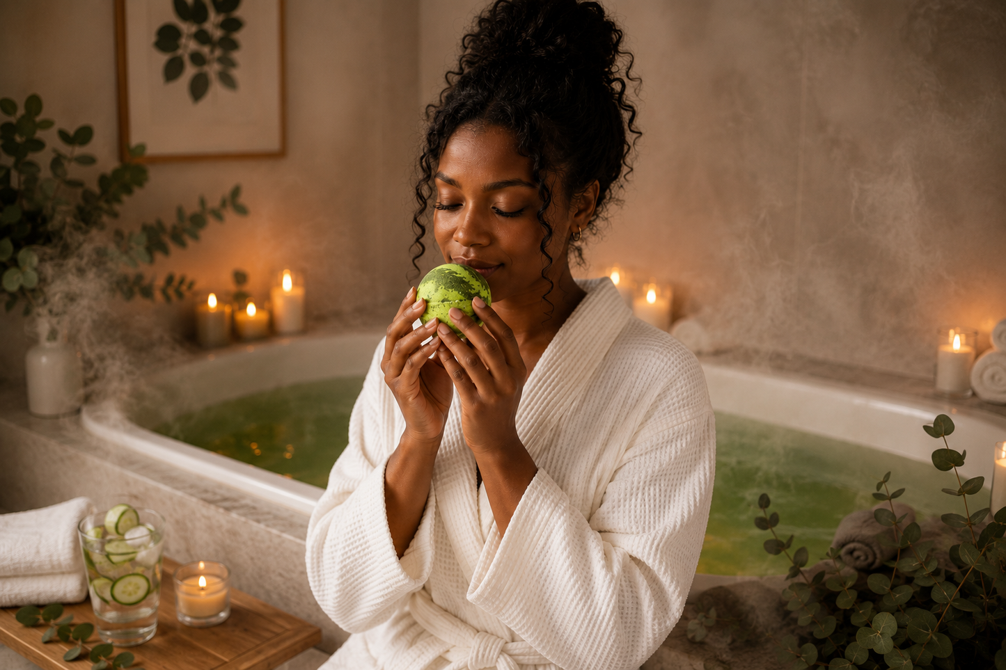 Cucumber Green Tea Coconut Milk Bath Bomb