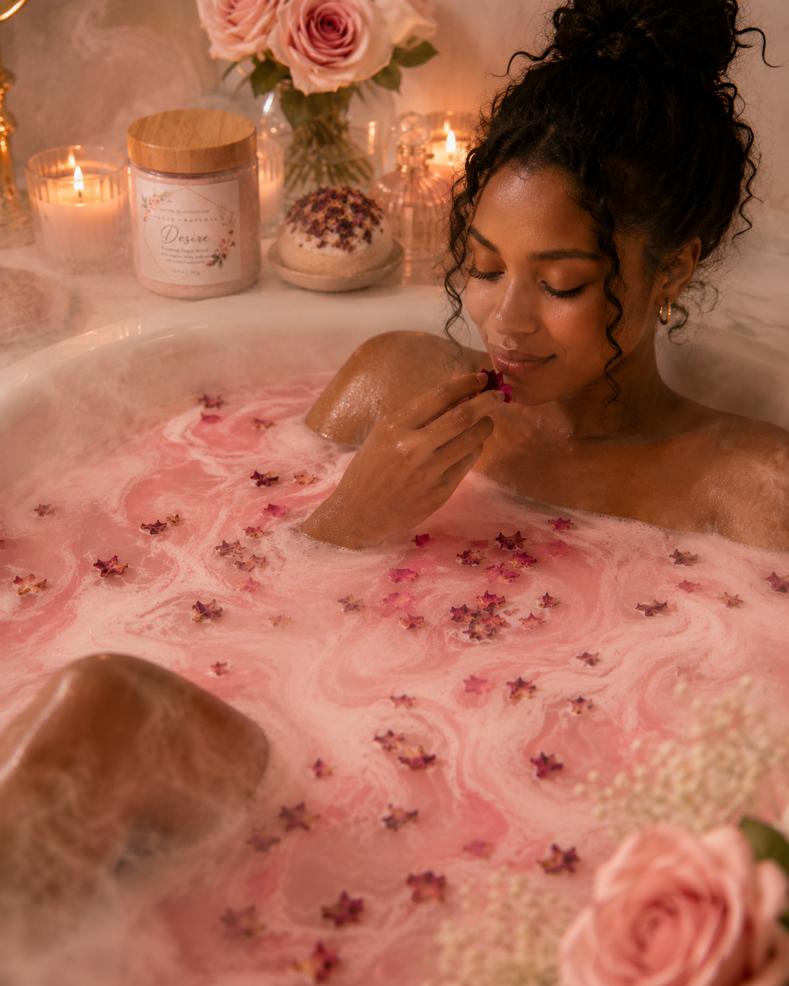 Blushing Rose Coconut Milk Bath Bomb
