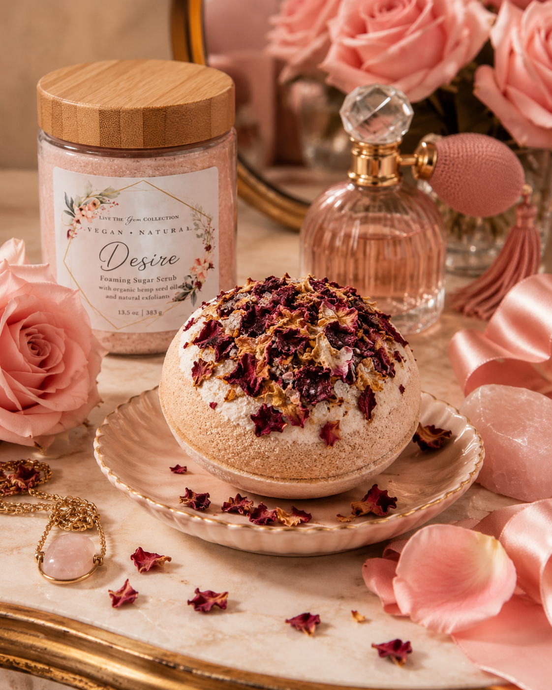 Blushing Rose Coconut Milk Bath Bomb