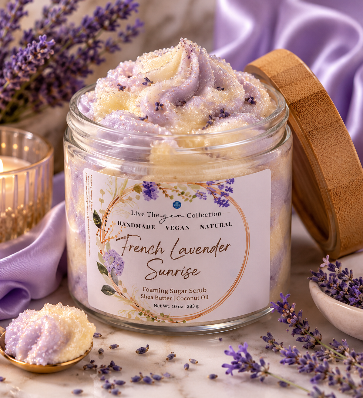 French Lavender Sunrise Foaming Sugar Scrub